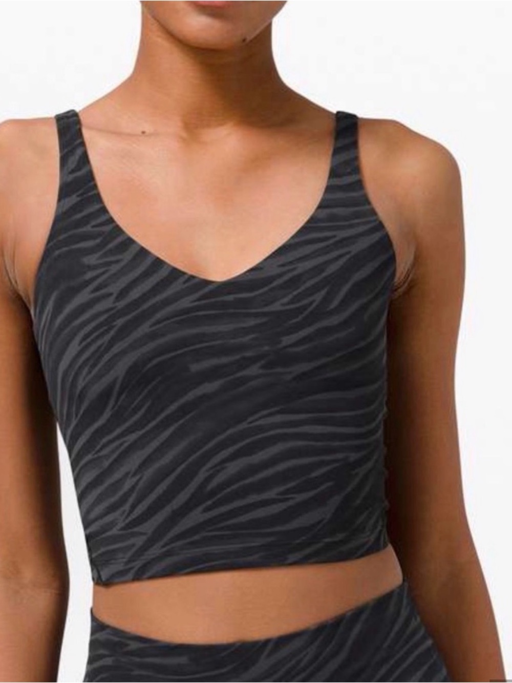 lululemon athletica Black Zebra V-Neck Crop Tank size 2
